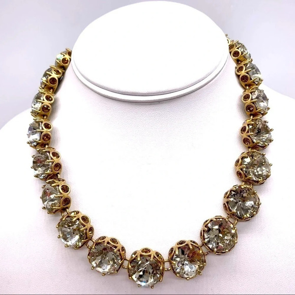 J. Crew Gray Crystal Linked Necklace - Picture 1 of 5